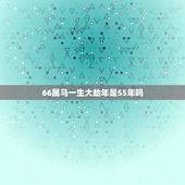 66属马一生大劫年是55年吗，66属马一生大劫年是55年吗
