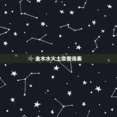 金木水火土命查询表，出生日期五行查询
