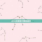 2022年更流行网名英文，2022年更流行的网名