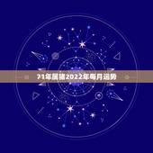 71年属猪2022年每月运势，71年属猪女今年每月运势？