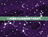 72年男鼠2021年运势每个月的运气，1972年属鼠人2021年运势运