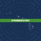 怀孕初期看男女小技巧，如何早期判断男女
