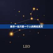 表示一生只爱一个人的网名英文，一生只爱一个人，用英文怎么说