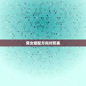 男女婚配方向对照表，男女合婚的根据是什么