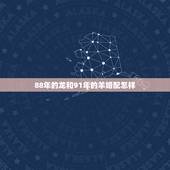 88年的龙和91年的羊婚配怎样，88年属龙男的和91年羊女相配不？