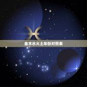 金木水火土年份对照表，出生年份与五行对照表