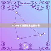 2021年农历属相出生配对表，2021年3月属什么生肖？