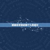 根据名字测试两个人的缘分，名字测两个人的缘分