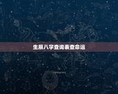 生辰八字查询表查命运，生辰八字要怎么查询和命运有什么关系