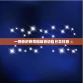 一把香的燃烧图解香谱自已怎样看，香燃多久看香谱