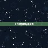 十二属相婚配表相克，12属相婚配