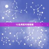 12生肖配对婚姻表，最准的12生肖配对表？