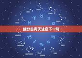 缘分自有天注定下一句，缘分天注定的下一句是什么？