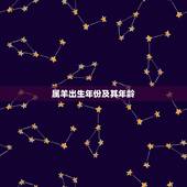 属羊出生年份及其年龄，属羊的生肖五行与年份
