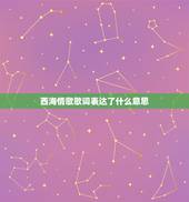 西海情歌歌词表达了什么意思，西海情歌的歌词讲的什么意思