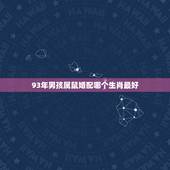93年男孩属鼠婚配哪个生肖最好，男生1993年出生属鸡，女生1996年