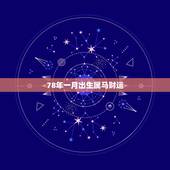 78年一月出生属马财运，1978年1月出生的属马人运气如何