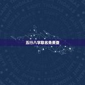 五行八字取名免费查，免费生辰八字取名