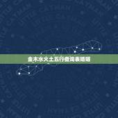 金木水火土五行查询表婚姻，金木水火土命查询表