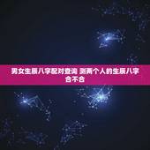 男女生辰八字配对查询 测两个人的生辰八字合不合