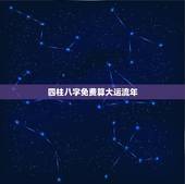 四柱八字免费算大运流年，四柱八字中的大运和小运是什么意思！谢谢！