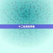 十二生肖排序表，十二生肖先后的排行顺序？