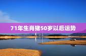 71年生肖猪50岁以后运势 1971年属猪未来5年运势
