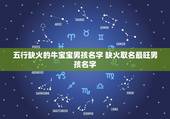 五行缺火的牛宝宝男孩名字 缺火取名最旺男孩名字