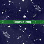 1988年12月17属相，农历1988年12月17日，女，晚上11点出