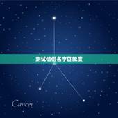 测试情侣名字匹配度，情侣名字配对测试
