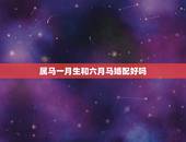 属马一月生和六月马婚配好吗，六月出生属马的属相婚配表大全集