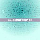 2022最潮网名带特殊符号情侣，2023特殊符号网名大全花样符号