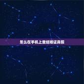 怎么在手机上查结婚证真假，手机上怎么查看结婚证
