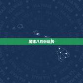 属猪八月份运势，属猪七月运势如何