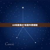 63年属兔97年属牛男婚配，女属牛1997年的的和男属兔的1999婚姻