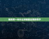 我的另一半什么时候能出现的句子，我的另一半什么时候才能出现