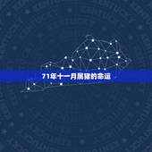 71年十一月属猪的命运，1971年属猪的人是什么命