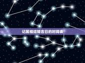 记属相结婚吉日的时间表，根据属相算嫁娶吉日