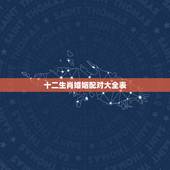 十二生肖婚姻配对大全表，十二生肖相生相克口诀