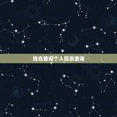 姓名查询个人信息查询，怎么用名字查一个人的资料