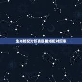 生肖婚配对照表属相婚配对照表，十二生肖相克相冲口诀