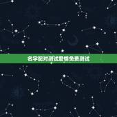 名字配对测试爱情免费测试，免费姓名配对测试