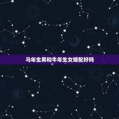 马年生男和牛年生女婚配好吗，男属牛与女属马婚配如何