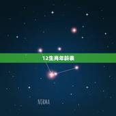 12生肖年龄表，年属相年份年龄对照表