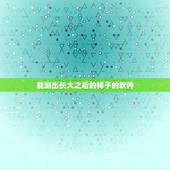 能测出长大之后的样子的软件，什么软件可以测测自己长大的样子