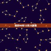 阴历90年12月25属相，1990年农历12月25是属于什么星座