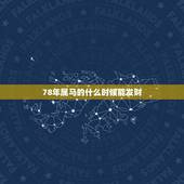 78年属马的什么时候能发财，1978年属马的幸运数字