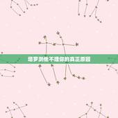 塔罗测他不理你的真正原因，塔罗测他冷淡的真正原因