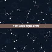 1959年属猪的今年多少岁，属猪的今年多大