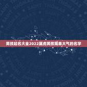 男孩起名大全2022属虎男孩简单大气的名字